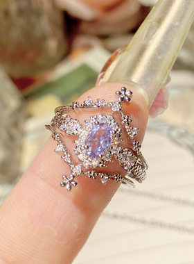 新款手链叠戴氛围感闪钻水滴戒指