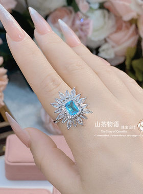 Vintage镀金微镶锆石花梦指环