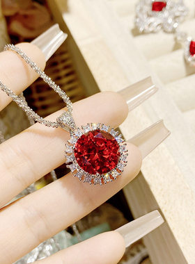 中世纪设计贵妇晚宴红刚玉吊坠