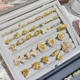 Ascher's golden diamond ring for women with colorful treasures and rich women's rings