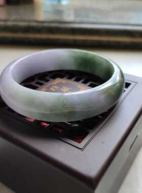 老坑春带彩厚庄风大口径油青手镯