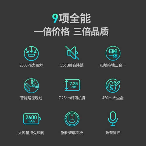 eufy Умный автоматический ультратонкий робот, полностью автоматический