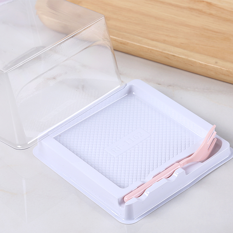 红丝绒蛋糕盒黑森林水果蛋糕包装盒正方形西点透明吸塑打包盒防雾 - 图3