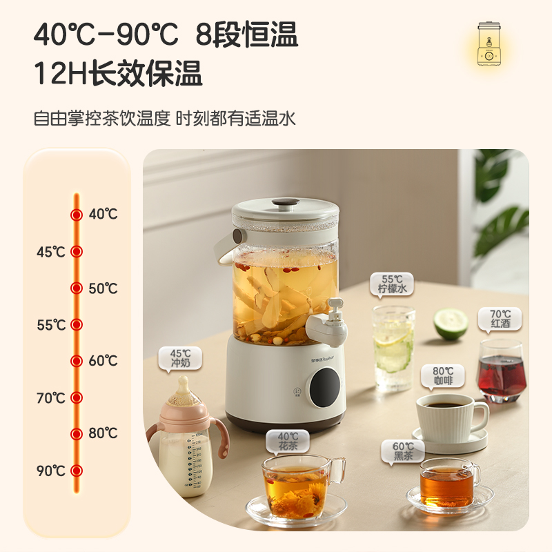 荣事达养生壶家用多功能大容量电热烧水壶带水龙头2.8升煮茶器桶