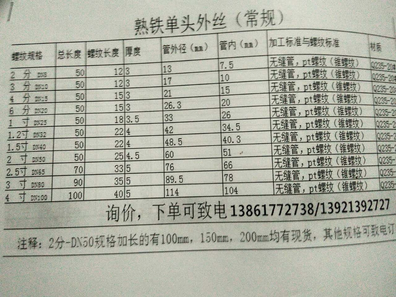 定制4分1寸碳钢黑铁单丝熟铁焊接单头外丝螺纹DN15-DN50厂家直销 - 图3