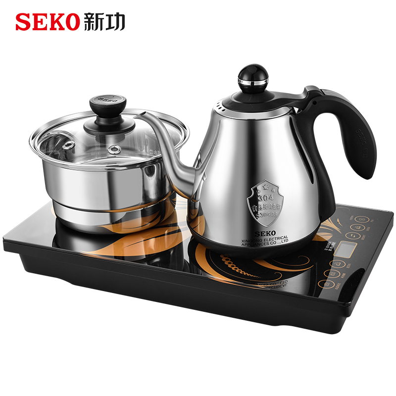 Seko/新功 W8底部上水电热水壶家用全自动不锈钢电子茶炉台嵌两用