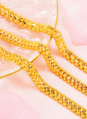 奢华仿24k黄金手表链厚实款女款首饰 沙金货源