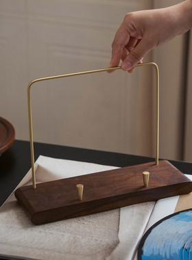 黑胶唱片装饰摆件展示架黄铜底座