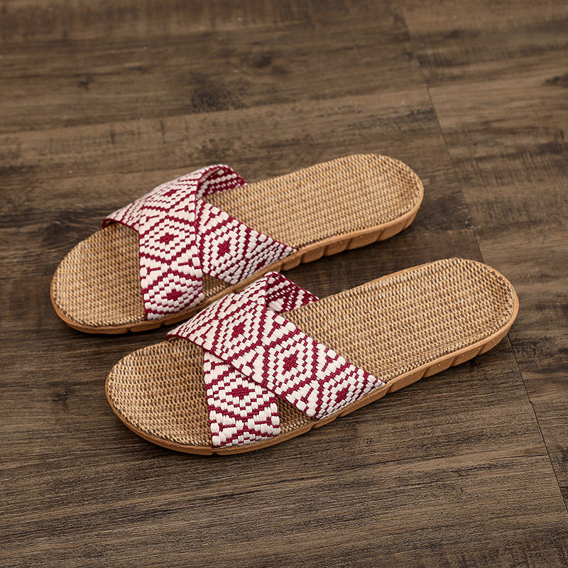 夏季日式情侣居家亚麻拖鞋室内软底舒适吸汗抑菌家用防滑凉拖鞋女,淘宝优惠券,粉丝福利购,淘宝优惠卷