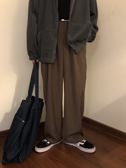 Нагавл в стиле ретро свободные узкие коричневые брюки для костюма