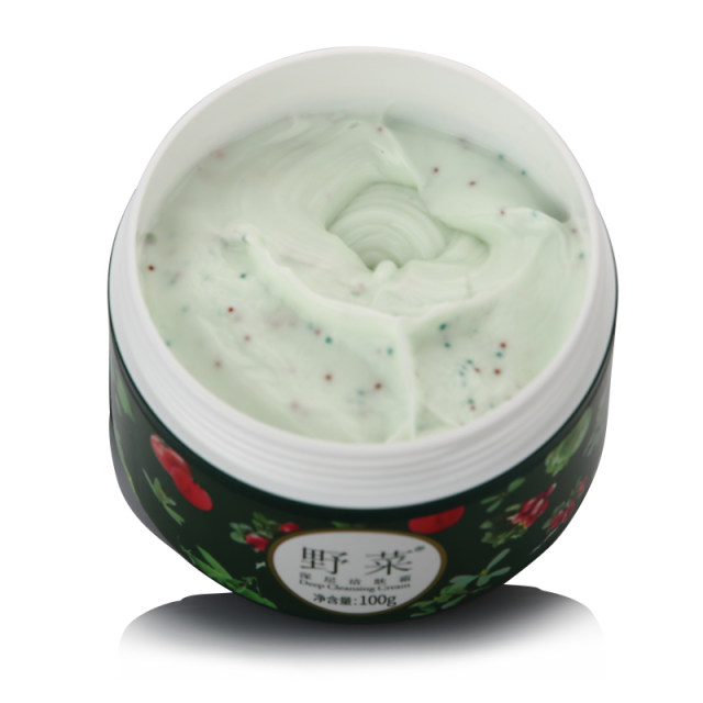 Wild Vegetable Deep Cleansing Cream Beauty Salon ປັບປຸງຫົວດໍາ, ຝຸ່ນແລະໄຂມັນຂອງແມ່ຍິງ Makeup Remover ຄີມນວດເພື່ອອະນາໄມຮູຂຸມຂົນສໍາລັບແມ່ຍິງ