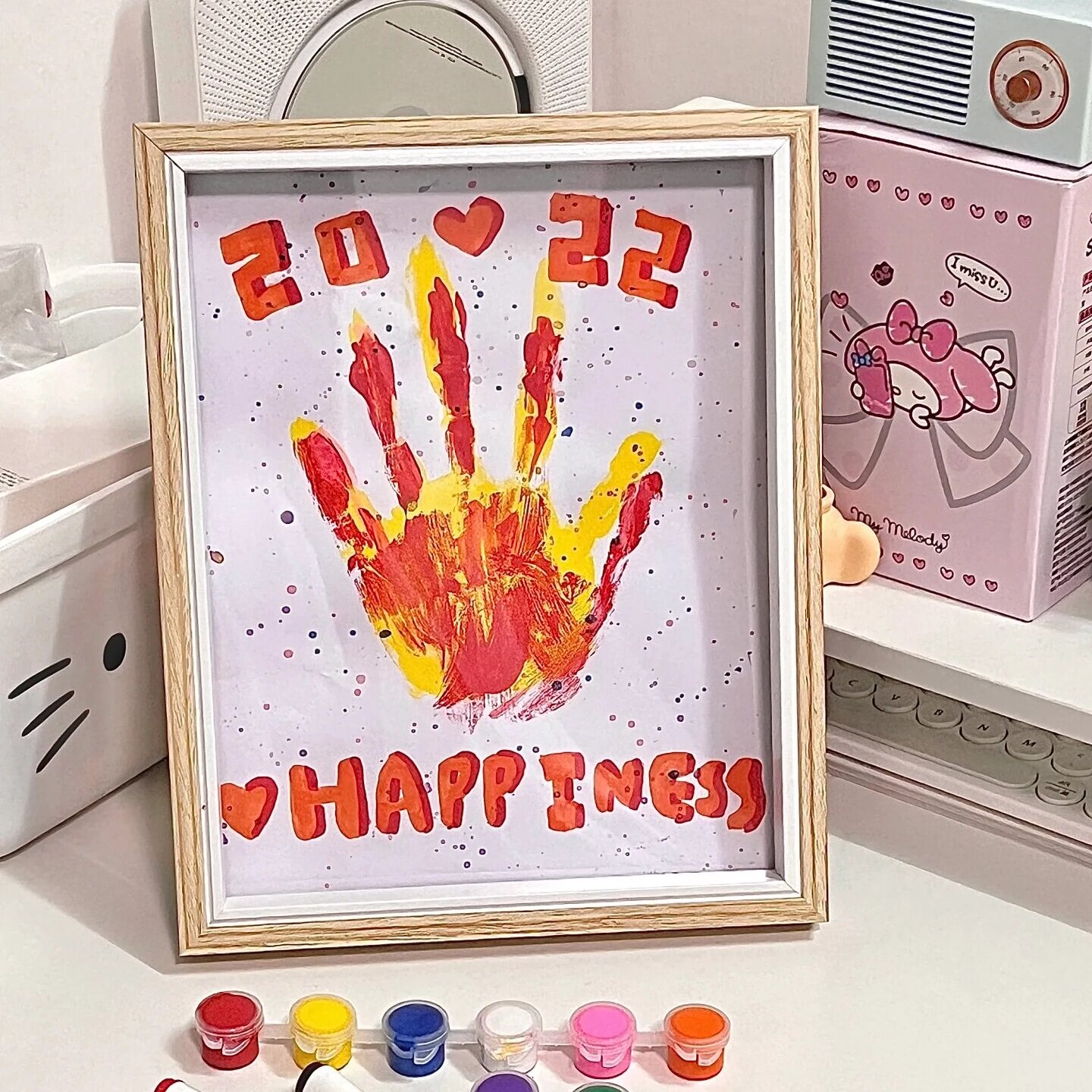 情侣手印相框油画颜料DIY手掌印泥工纪念手膜闺蜜七夕情人节礼物