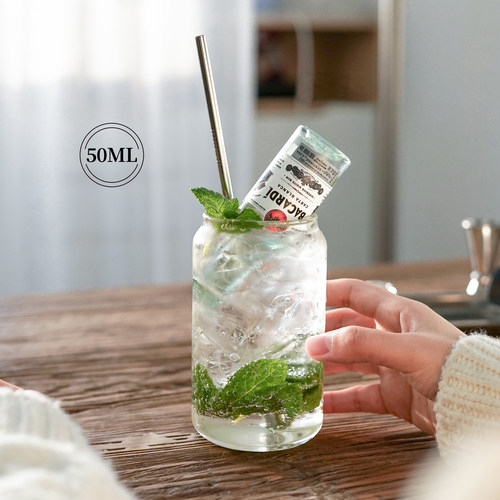 百加得白朗姆酒50ml 莫吉托鸡尾酒自由古巴调酒提拉米苏烘焙原料 - 图1