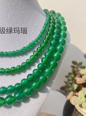厂家直销a级天然绿玛瑙项链新中式国风气质红圆珠颈链不掉色