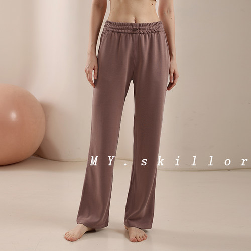 专柜LL同款女士高腰收腹显瘦阔腿裤秋冬窄版直筒运动健身瑜伽长裤 - 图2