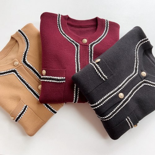 妈妈秋装气质针织套装中年女装短款外套中老年新款阔太太洋气上衣 - 图2