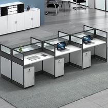 Station Desk Brief About Modern Staff Computer Booth Office Table And Chairs Combined Screen Position double-four-position