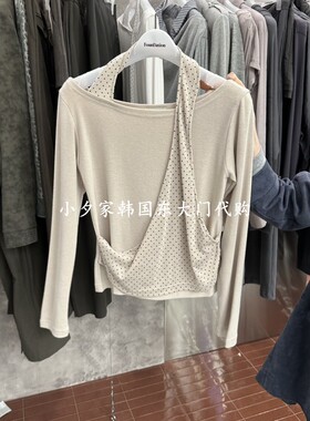 一件包邮 小夕韩国东大门代购 FOUNDATION 26秋女时尚新长袖T恤