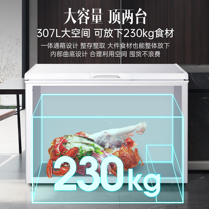 澳柯玛BC/BD-307HNE家用商用顶开单温冷柜一级能效冰柜冰箱[2680]-图0