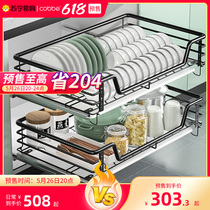 Cabe 875 pull basket Kitchen Integral Cupboard 304 stainless steel double decker Bowl Bowl Tray Cupboard Bowls basket Bowls Racks