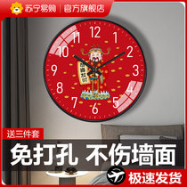 New Chinese hanging clocks Caixin Living room Home Creative China Wind watches Fashion Jane Jogging Background Wall Clock 2129