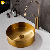 2319 St Snow Gold Stainless Terrace Basin Round Washbasin Toilet Washbasin Black Art Basin