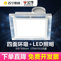 Bull Changing Fan Kitchen Toilet Integrated Ceiling Powerful Exhaust Fan Lighting Ventilation Two-in-one 410