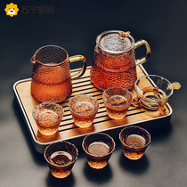 Suning glass Gongfu tea furniture combination suit for home light luxury high-end minimalist tea tea cup tea tray 947g