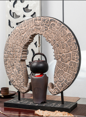 新中式禅意树脂吊壶架佛头空摆件