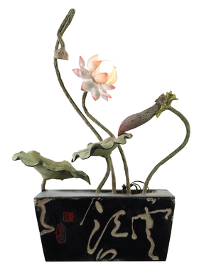 新中式客厅桌面循环流水喷泉摆件