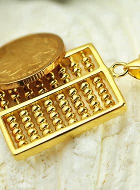 如意算盘吊坠转运珠纯银生日礼物