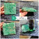 Natural Dulong Jade African green raw stone floating flowers new hand carving jade wool bracelet plate pendant pendant material