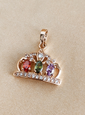 吊坠930-977#钛钢金色银色锆石镶嵌重工保色生肖吊坠红绿玫瑰金色