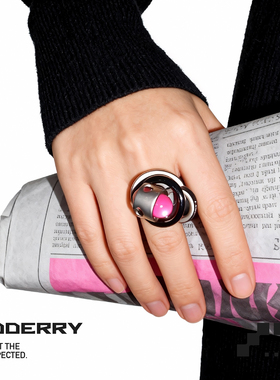 原创设计手工重工艺ins纽扣戒指