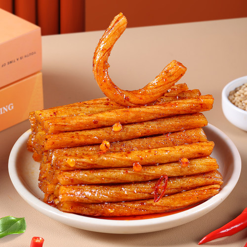馋大嘴巴盐焗素鸡筋辣条32g麻辣小吃湖南辣味零食休闲食品儿时辣 - 图1