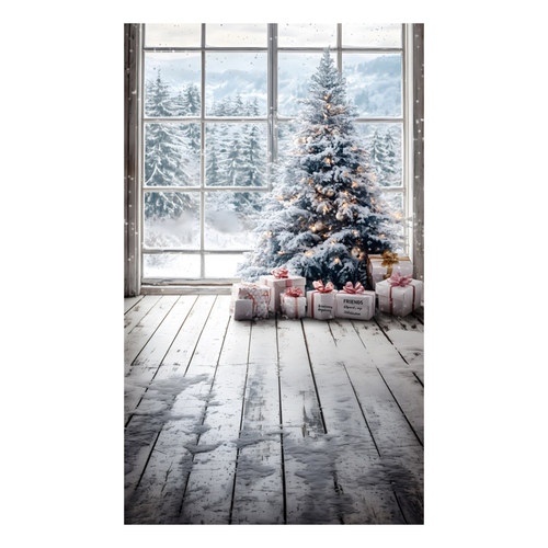 新款圣诞节雪景风景网红节日装饰摄影背景布拍照自拍摆拍写真布 - 图0