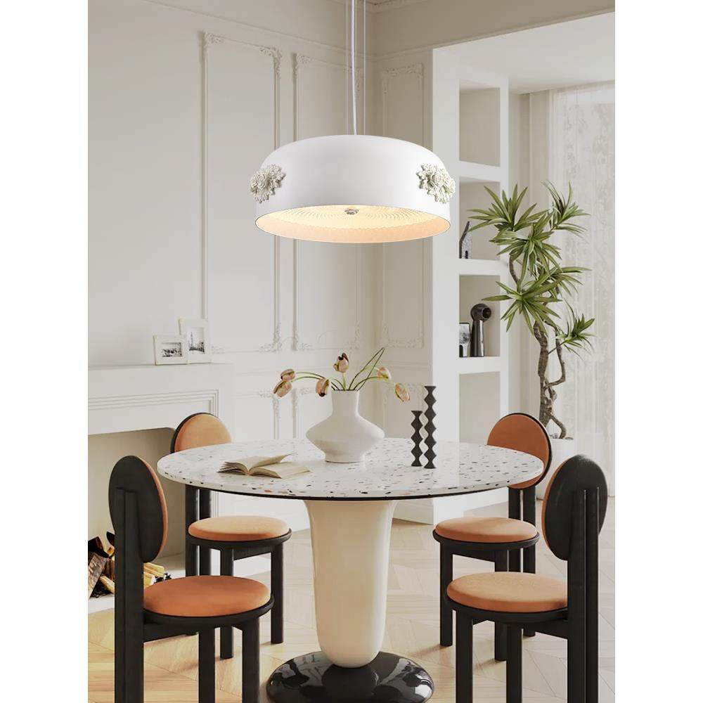 法式奶油风餐厅吊灯创意个性卧室书房灯高级感复古雕花艺术石膏灯,淘宝优惠券,粉丝福利购,淘宝优惠卷