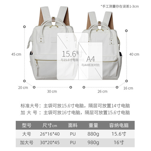 6色新款升级皮质双肩包男女大容量防水电脑书包时尚休闲旅行背包 - 图1