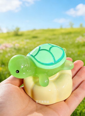 夜光小乌龟摆件时来运转旋转摆件巨无霸荧光发光海龟对对碰