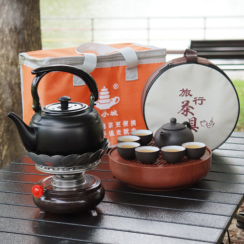酒精灯炉煮茶器户外烧水壶泡茶专用功夫室外野外防风便携茶具套装 - 图1