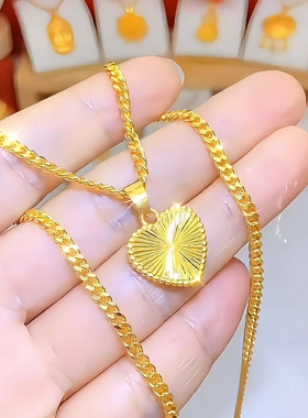 金色双面爱心不掉色轻奢锁骨链