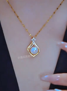 防过敏人鱼姬小荷包珍珠项链女