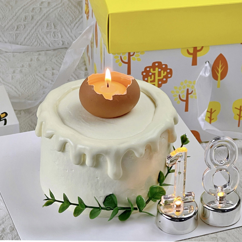 网红ins破壳日生日蛋糕装饰摆件鸡蛋壳派对蜡烛蛋壳生日蛋糕插件