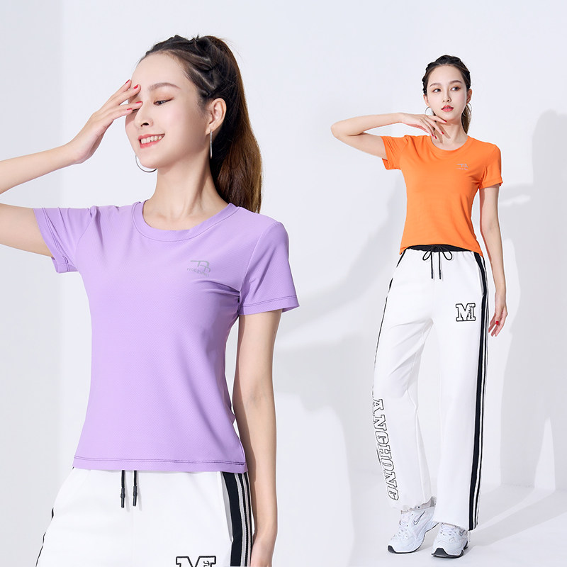 广场舞服装新款上衣女速干衣T恤短袖团体健身运动跳舞衣服瑜伽服,淘宝优惠券,粉丝福利购,淘宝优惠卷