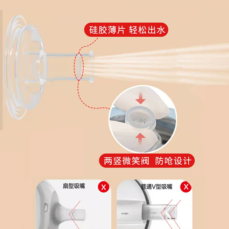 3个吸管奶嘴宽口径5cm宝宝奶瓶配件水嘴防呛防喷防胀气食品级硅胶