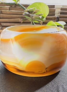 花语玉髓 天然巴西老料加宽加厚版日出意境景观玛瑙手镯圈口61.5