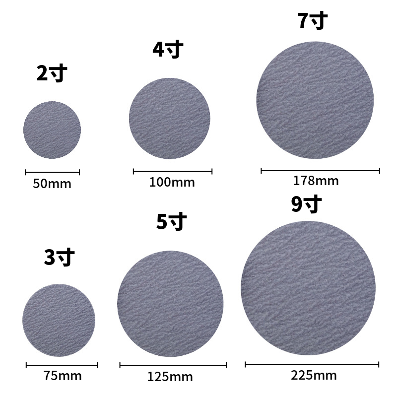 5寸金牛圆形沙子23479寸圆盘抛光白色自粘打磨片干磨植绒气磨砂纸 - 图0