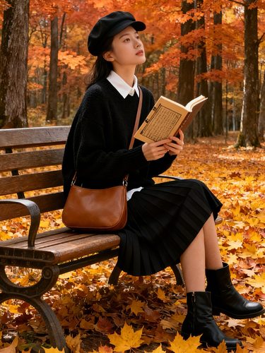 hisongsong无缝一体圆领V领毛衣针织衫紫色黑色宽松版型 - 图1