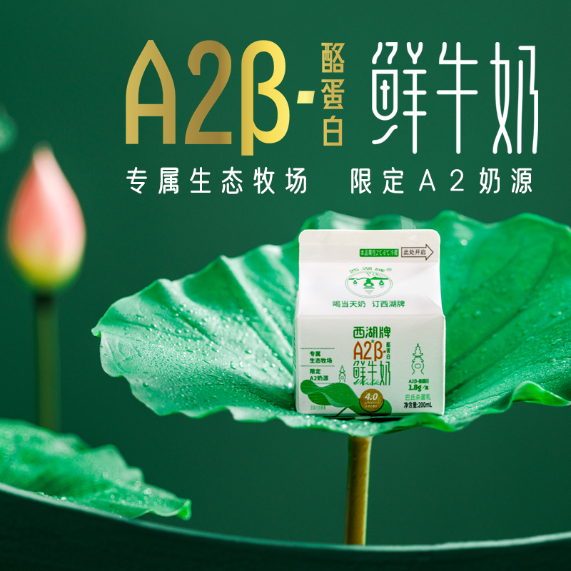 【周期购】西湖牌A2β-酪蛋白鲜牛奶200mL（每日配送，杭州同城） - 图2