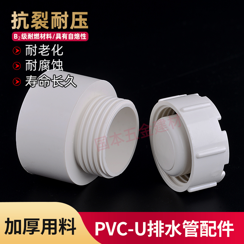 联塑 PVC排水管内 外插清扫口 50 75 110mm 联塑管道配件管件接头 - 图0